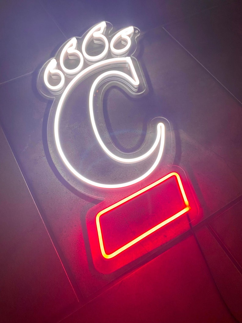 University of Cincinnati Bearcats Logo LED Neon Sign 15.1 W x 23 H Officially CLC Licensed Ohio Monster Moose, LLC. image 5