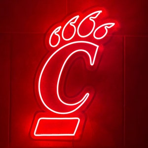 University of Cincinnati Bearcats Logo LED Neon Sign 15.1 W x 23 H Officially CLC Licensed Ohio Monster Moose, LLC. image 3