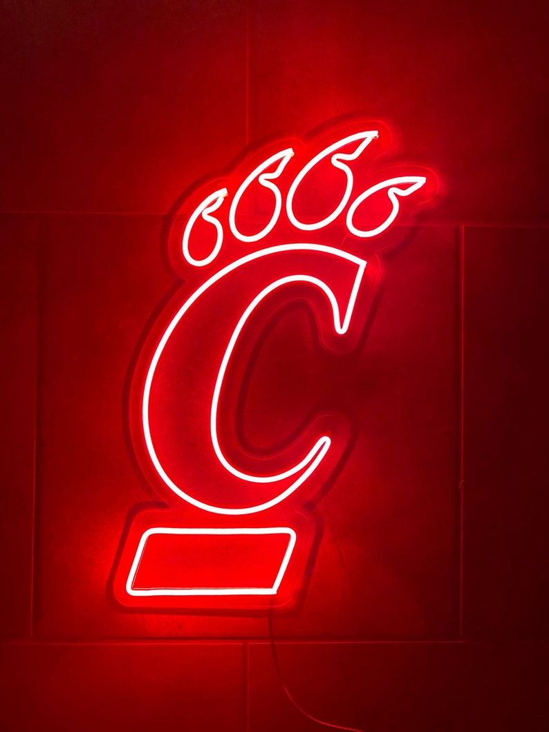 University of Cincinnati Bearcats Logo LED Neon Sign 15.1 W x 23 H Officially CLC Licensed Ohio Monster Moose, LLC. image 3