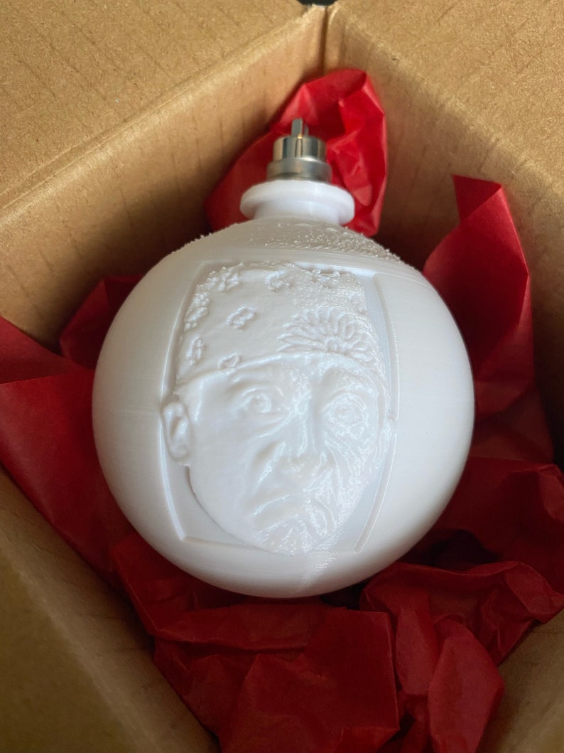 Custom 3D Printed Personalized Christmas Warm White LED Lighted Ornament Ball / Bauble / Bubble Lithophane Photo Gift / Light Clip image 7