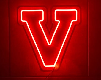 University of Virginia Block 'V' LED Neon Sign - 15.4" W x 15.75" H - Officially CLC Licensed - UVA - Cavaliers - Wahoos - Wahoowa - Hoos