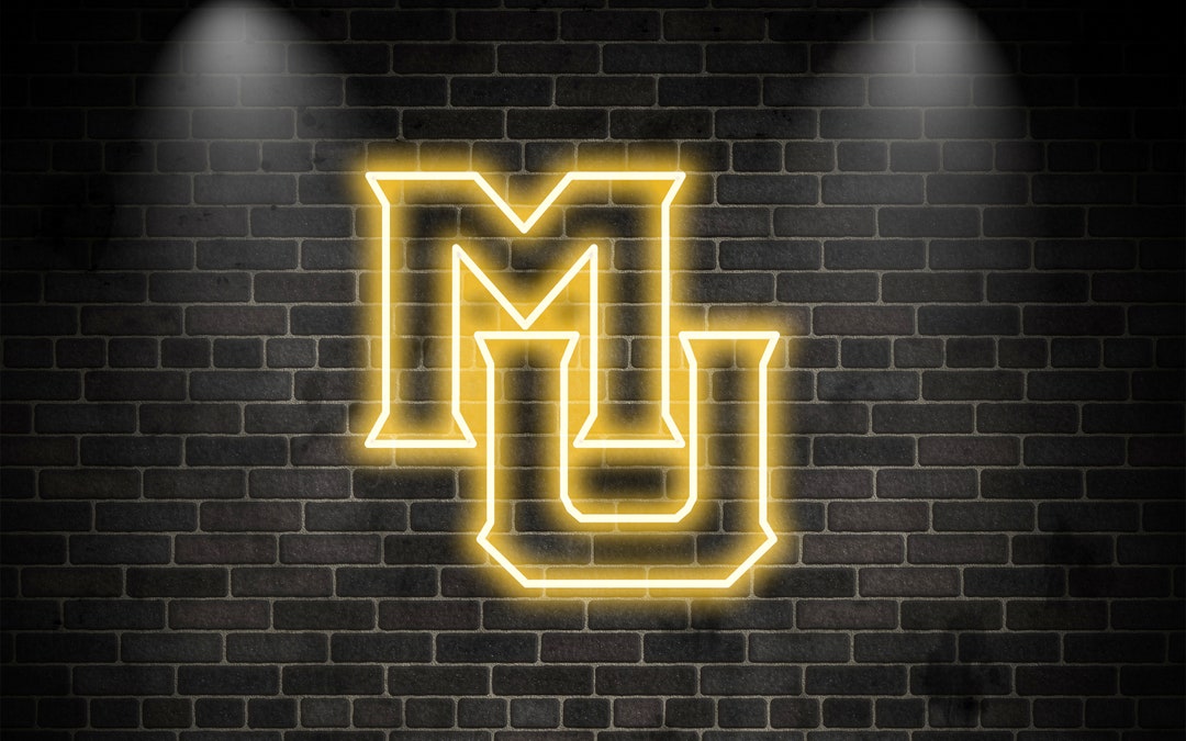 Mu Neon Sign Marquette University 'MU' LED Neon Sign Officially - Etsy