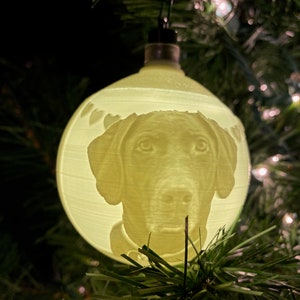 Custom 3D Printed Personalized Christmas Warm White LED Lighted Ornament Ball / Bauble / Bubble Lithophane Photo Gift / Light Clip image 4