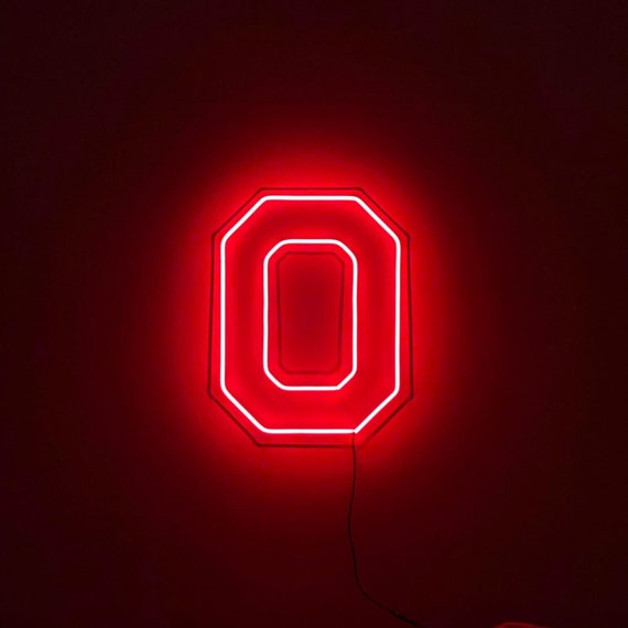 Ohio State University Buckeyes Block Letter O LED Neon Sign - 16