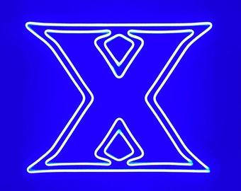 Xavier University LED Neon Sign - 19.3" W x 15.75" H - Officially CLC Licensed - D'Artagnan the Musketeer - Blue Blob - Monster Moose, LLC.