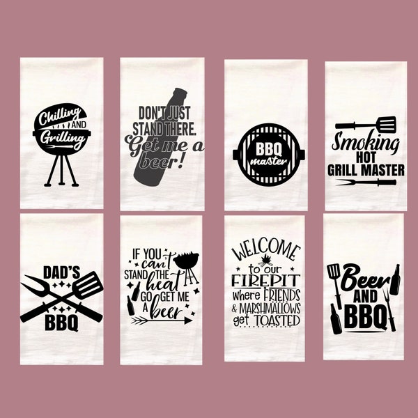 Barbeque towel, funny towel for the man who barbeques, friend gift, shower gift, hostess gift, housewarming gift, bachelor