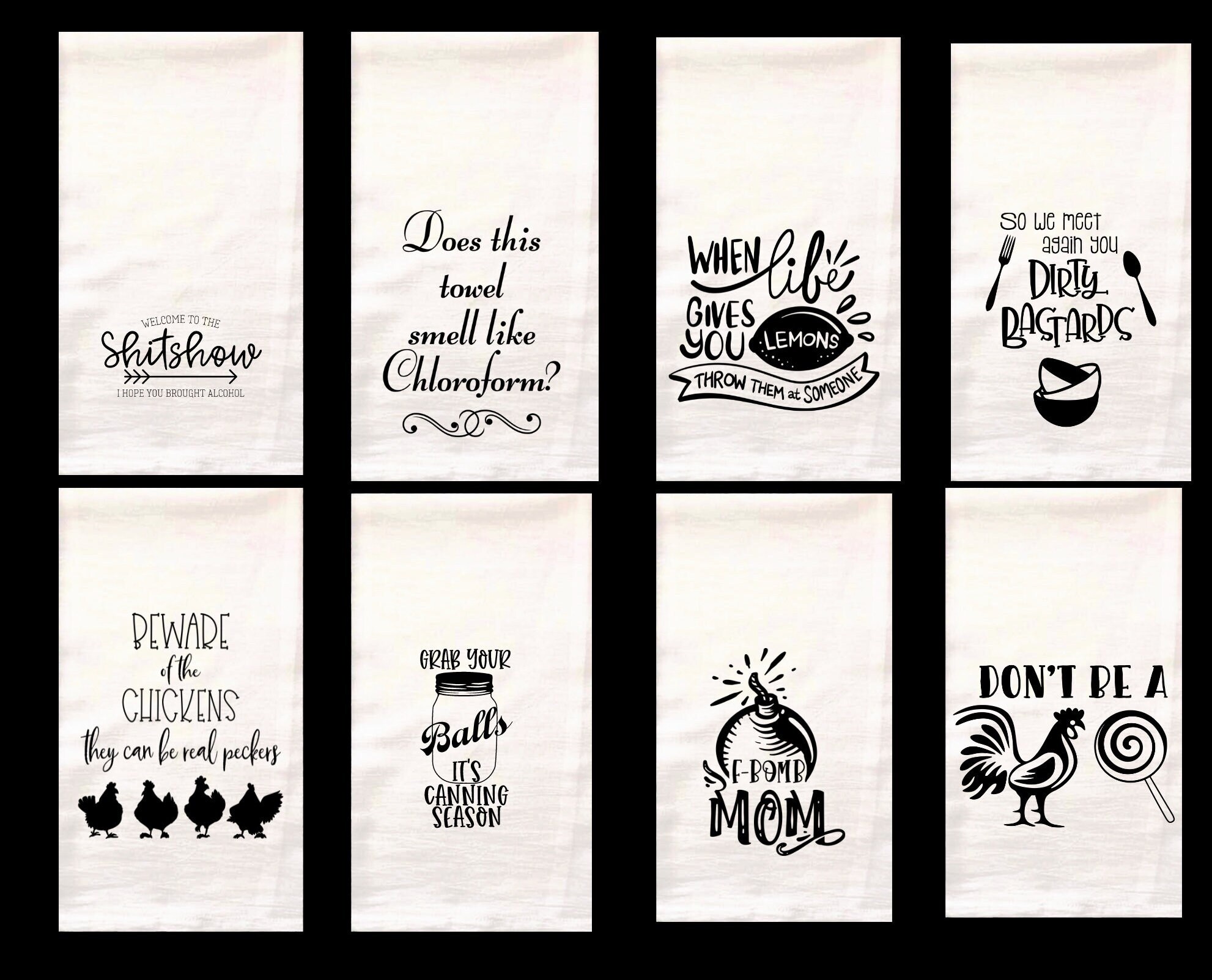 Funny Kitchen Flour Sack Towels - Individual – Shower Them With Gifts LLC