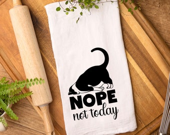 Cat flour sack towel, funny kitchen towel, shower gift, animal lover gift, housewarming gift, funny tea towel, cat attitude towel for a gift