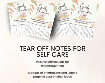 Abreißbarer Flyer mit sanften Ermutigungen und Affirmationen, Ratgeber Abreißkomplimente, positive Affirmationen, gedruckte Ermutigung