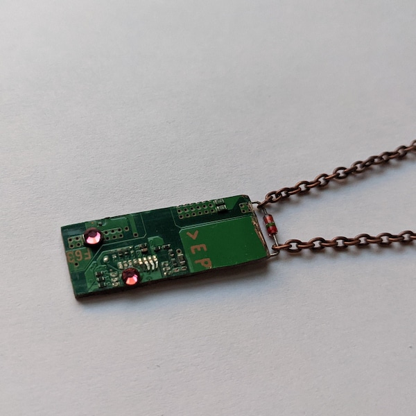 Green and Copper Motherboard Unique Technology Jewelry