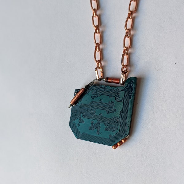 Blue and copper GPU Unique Technology Necklace