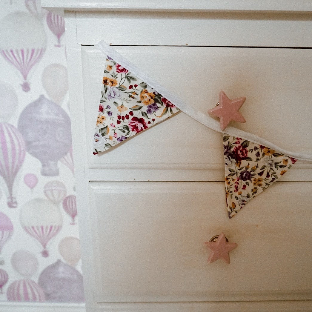 Floral Bunting nursery/ Girlsbedroom Decor Bunting 100% - Etsy UK