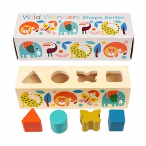 Safari shape sorter / baby puzzle / animal game / fine motor skills - toddler games / safari blocks / montessori games / wooden safari