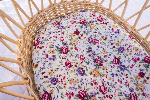 Foglio cestino Moses Multicolore Lenzuolo per lettino floreale biancheria  da letto per bambini / ragazze, 100% cotone -  Italia