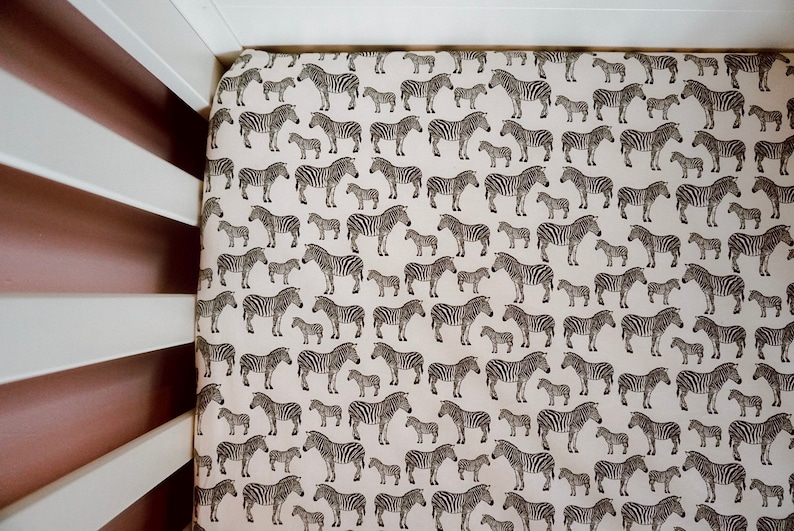 Zebra Print Safari Fitted Cot Sheet nursery/ Unisex Bedding Etsy UK