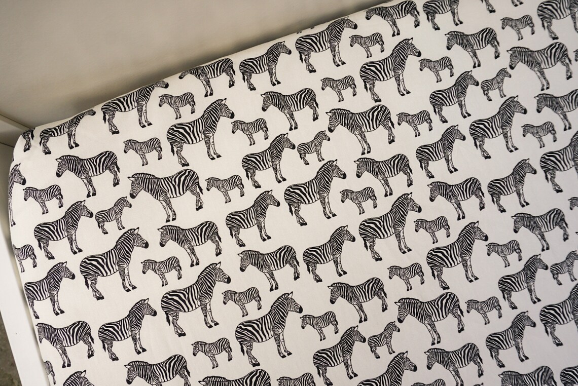 Zebra Print Safari Fitted Cot Sheet nursery/ Unisex Bedding Etsy UK