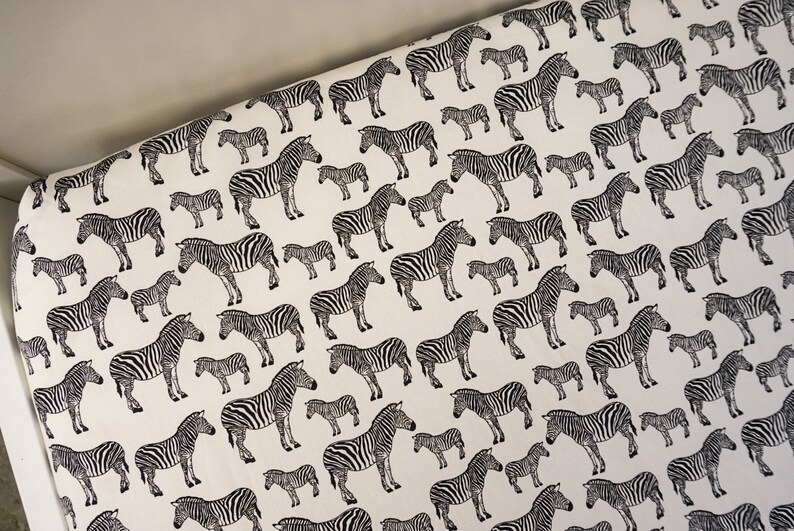 Zebra Print Safari Fitted Cot Sheet nursery/ Unisex Bedding Etsy UK