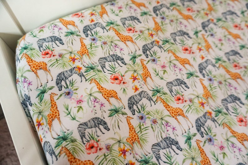 Safari Animal Print Fitted Cot Sheet nursery/ Unisex Bedding Etsy UK