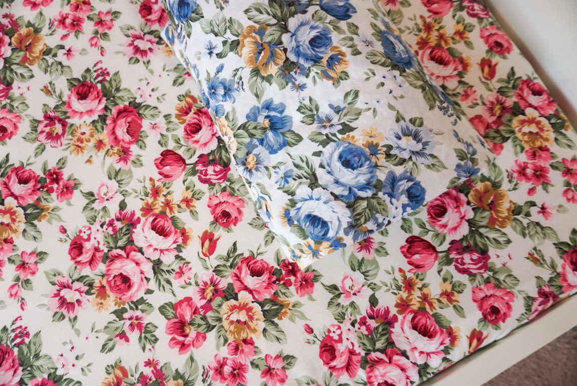 Floral fitted cot sheet nursery/ girls bedding 100 cotton Etsy