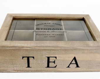 Tea Storage Box Time for Tea. Painted Wooddecorative Tea 