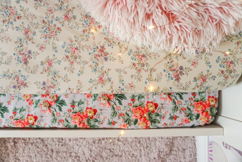 Soft Wild Garden Flower Floral Fitted Cot Sheet nursery/ Etsy