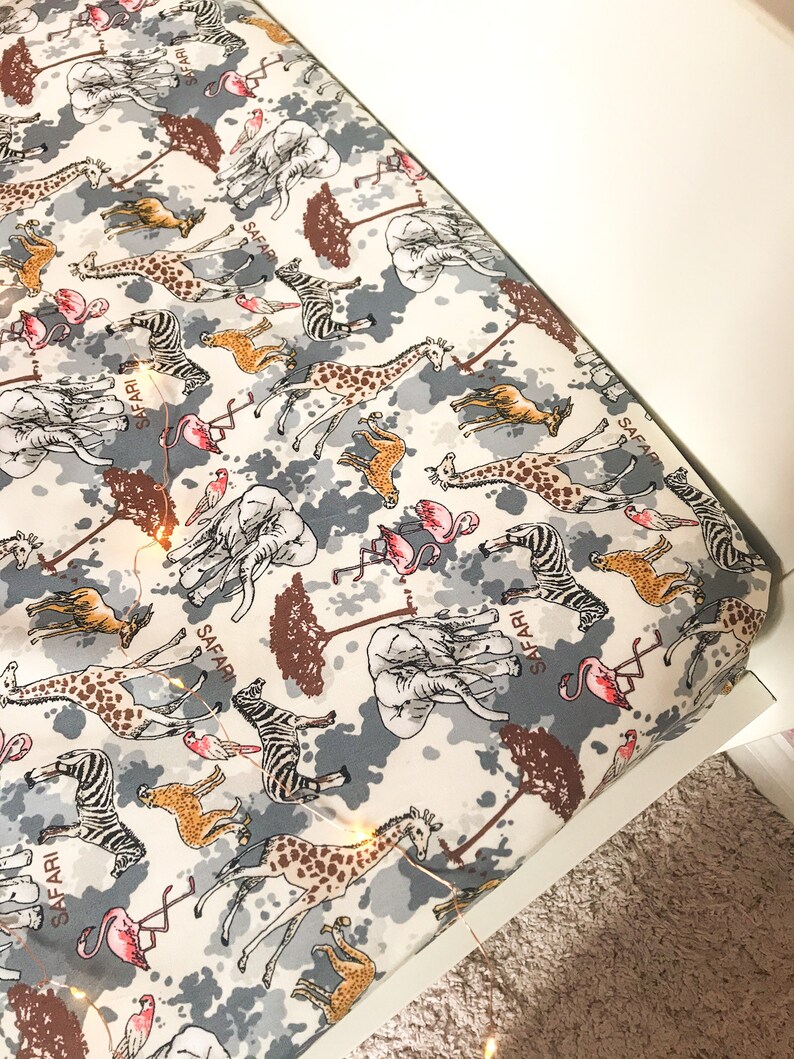 Safari African animal fitted cot sheet nursery/ unisex Etsy