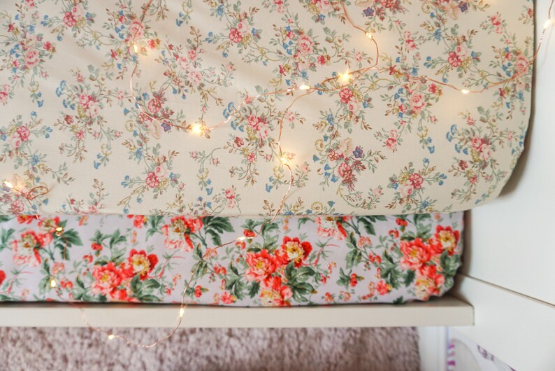 Soft Wild Garden Flower Floral Fitted Cot Sheet nursery/ Etsy