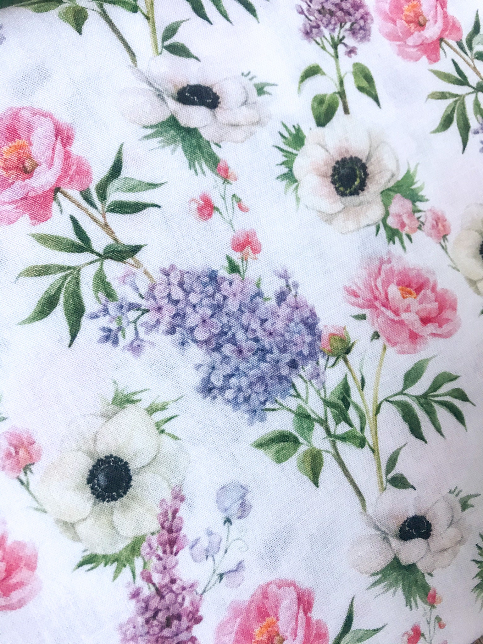 Pastel / ivory garden flowers floral fitted cot sheet nursery | Etsy