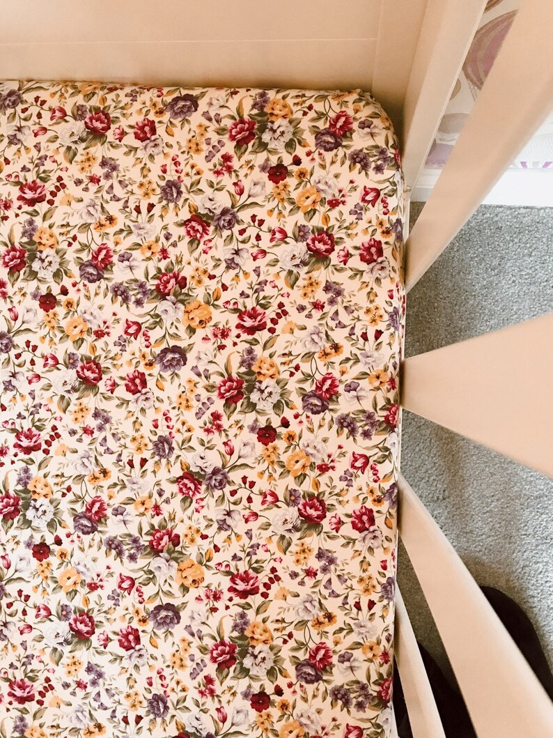 floral fitted cot sheet