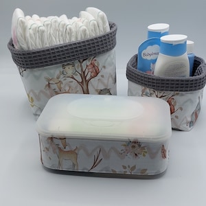 Changing table set ~ Forest Friends ~ white/dark gray ~ individually or as a set!