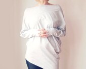 Oversize Blouse Assymetric Tunic Blouse Soft Dress Original Dress Comfortable Dress Maternity Dress Gray Dress Assymetric Tunic Original