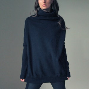 Thick Black Sweatshirt Oversize Turtleneck Sweatshirt Oversize Onesize Sweatshirt Turtleneck Sweatshirt Handmade Original Unique Sweatshirt