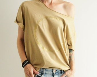 T-shirt Golden Circle Sand T-shirt oversize à imprimé doré