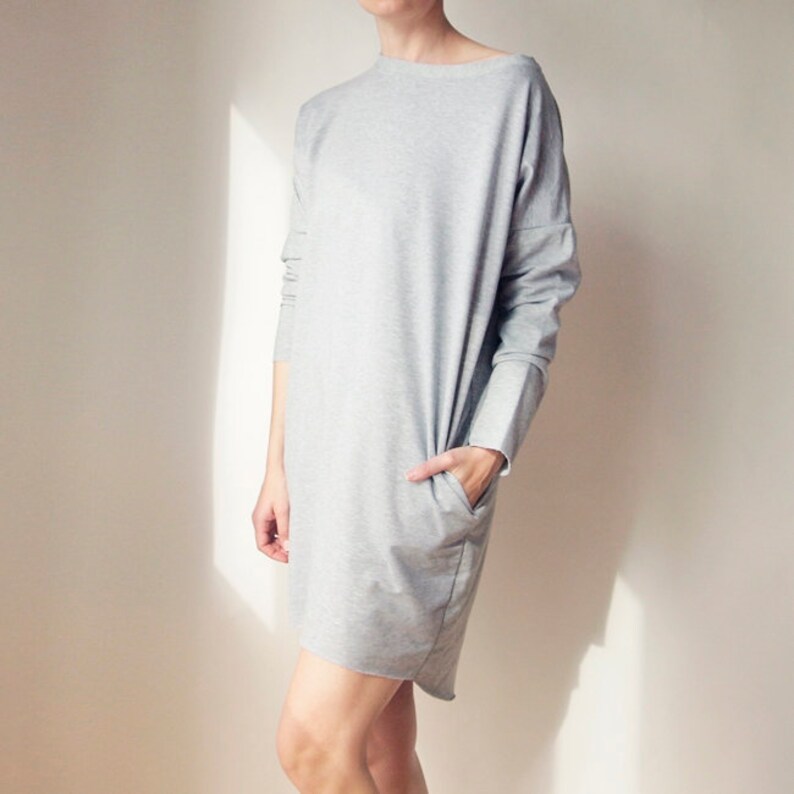 Grey dress Oversize Dress Cosy Dress Maternity Dress Pregnancy Dress Oversize Onesize Handmade Dress Unique Feminine