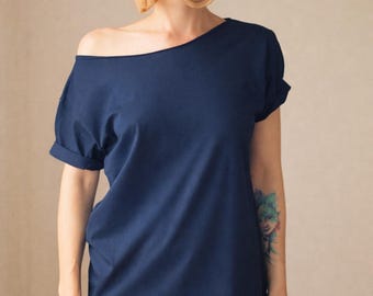 Navy Short Sleeve Oversize Tshirt