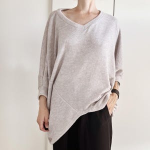 Grey Oversize Sweater Asymmetrical Sweater Dress Tunic Sweater Dress Dress Loose Sweater Oversize Handmade