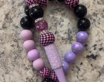 Wrislet and Pen Set - Purple, lavender? Handmade using 1.5 nylon to make the wristlet beautifully designed with love. Custom designs availab