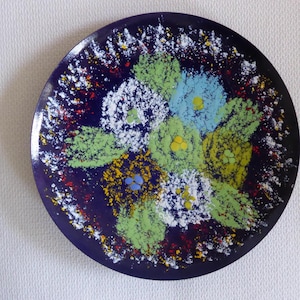 Fischland brass enamel bowl wall plate handicraft GDR true vintage 50s 60s