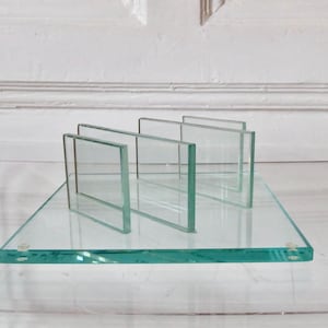 Porte-cartes de bureau en verre, support de livres, rangement de Table, intérieur Vintage