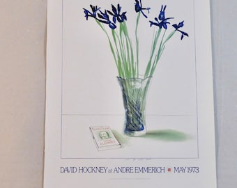 David Hockney at Andre Emmerich aus Posters by Painters Evelyn and Leo Farland 70er Jahre Kunst Plakat Vintage