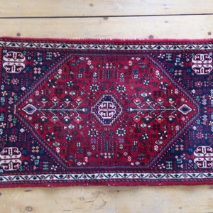 Petit tapis oriental pont en laine vieux tapis noué à la main Türkiye 105 x 61 cm véritable intérieur vintage image 3