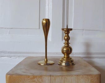 Brass candlestick pair antique baluster candlestick candle holder crossover set true vintage interior
