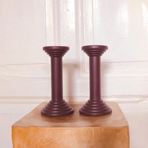 2 Memphis ceramic candlesticks pair 80s vintage