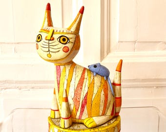 Art sculpture by Ulrike Völkl-Fischer, cat, signed, limited edition, contemporary art