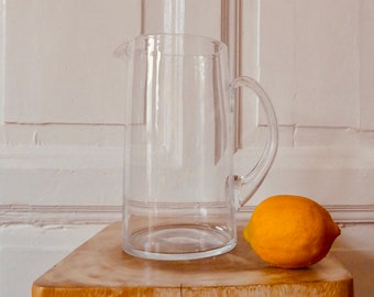 Mundgeblasene große Saft Wasser   Glas  Karaffe Krug  Pitcher Kanne  Vintage