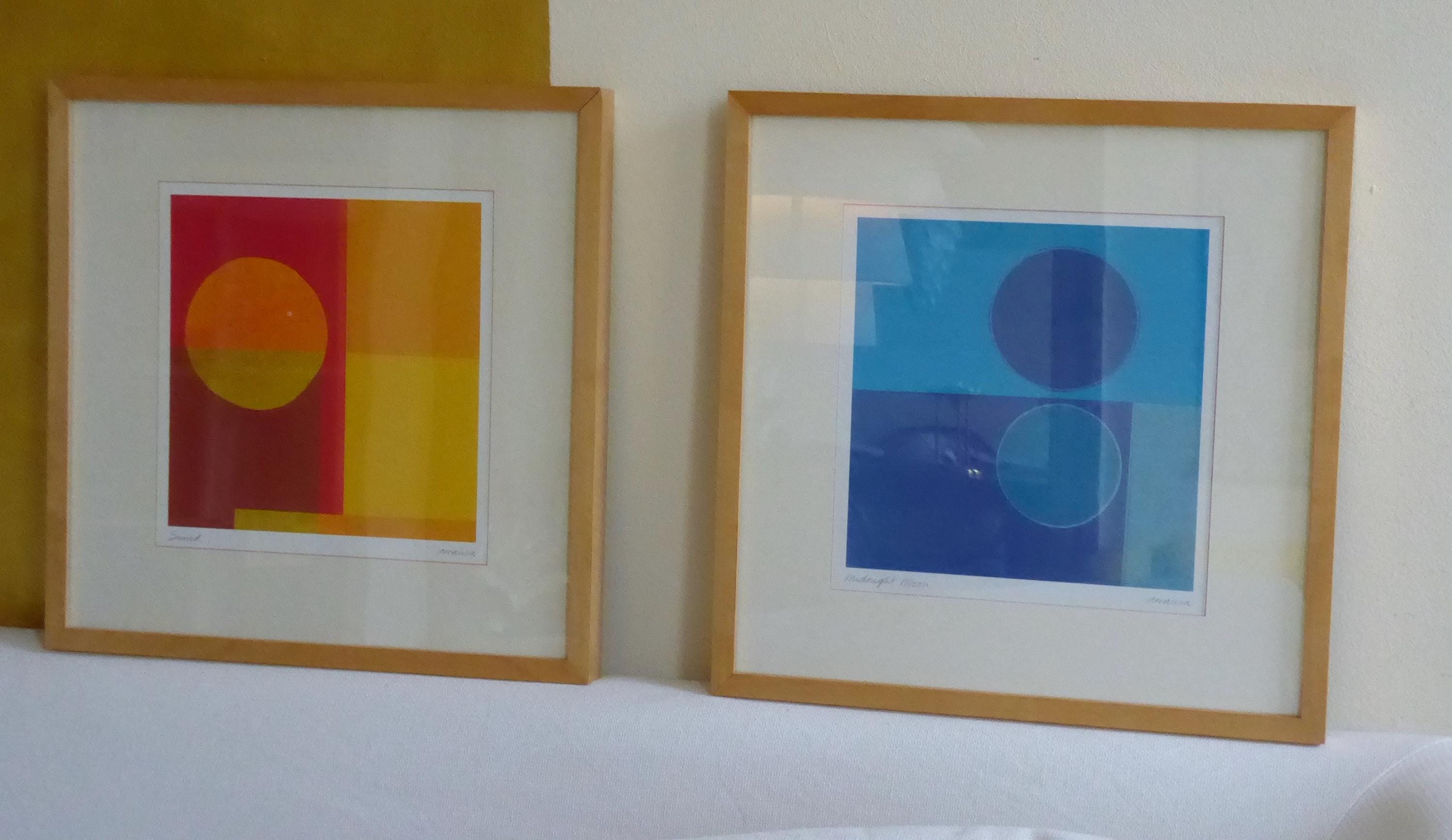 Midnight Moon & Sunset Amaina Picture Pictures Framed