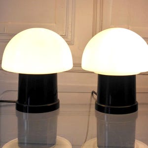 2 mushroom lamps pair massive Belgium lights 70s vintage objects