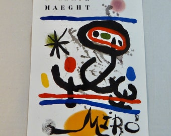 Miro Galerie Maeght aus Posters by Painters Evelyn and Leo Farland 70er Jahre Kunst Plakat Vintage