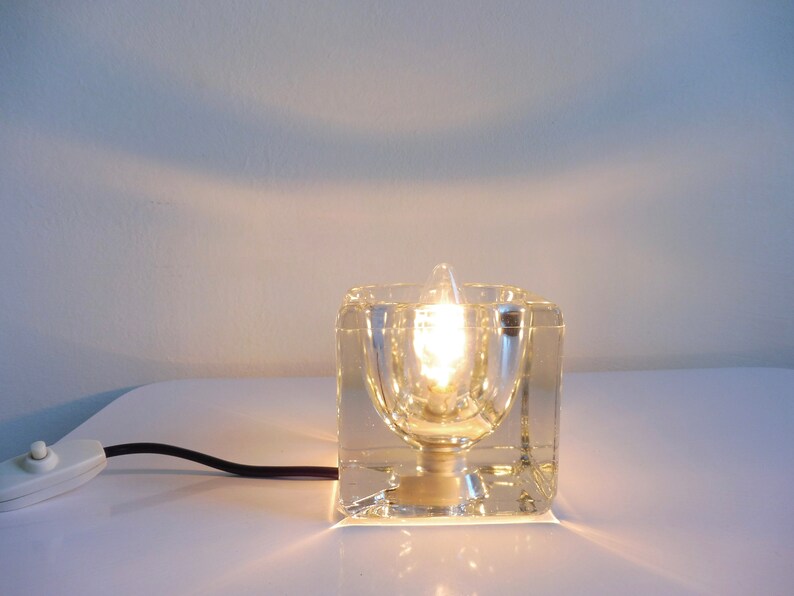 Fantastic Table Lamp Peill Putzler Cube Ice 70s True Vintage Design Object