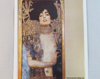 Gustav Klimt Judith Holofernes Österreichische Galerie Wien  aus Posters by Painters Evelyn and Leo Farland 70er Jahre Kunst Plakat Vintage